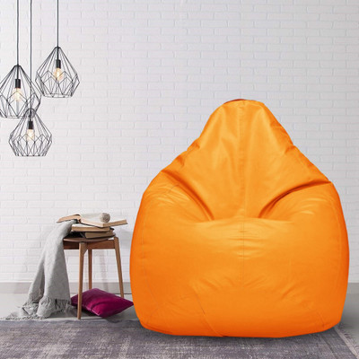 h0use DECoR XXL Tear Drop Bean Bag Cover  (Without Beans)(Orange)