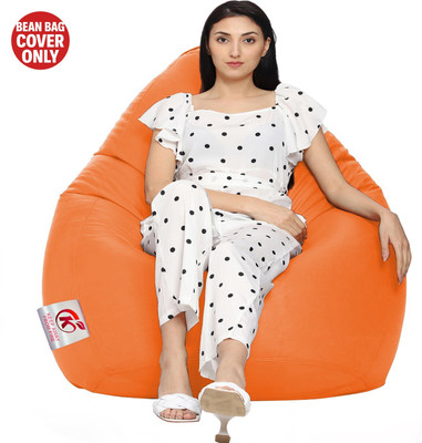 AVVANTO XXL Tear Drop Bean Bag Cover  (Without Beans)(Orange)