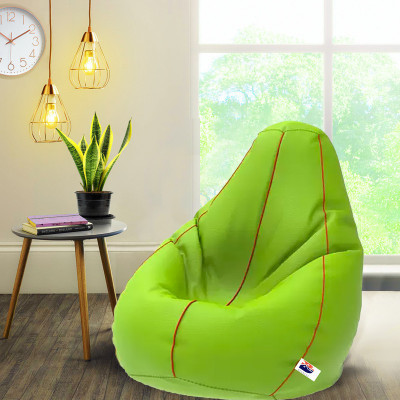 Devogue XXL Tear Drop Bean Bag Cover  (Without Beans)(Yellow, Black)