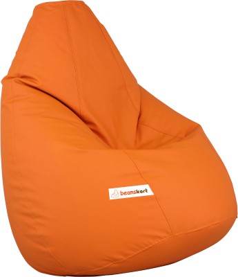 Beanskart XXXL Tear Drop Bean Bag Cover  (Without Beans)(Orange)