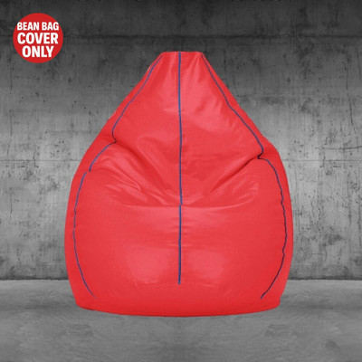 Gunj XL Tear Drop Bean Bag Cover  (Without Beans)(Red)