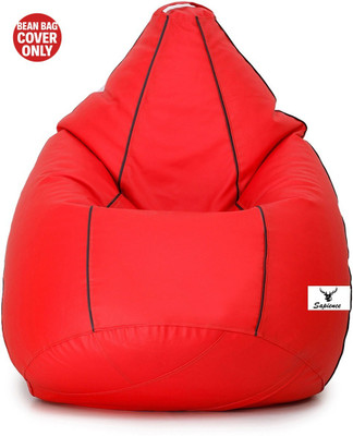 Sapience XXL Tear Drop Bean Bag Cover  (Without Beans)(Red, Black)