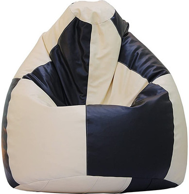 Devogue XXL Tear Drop Bean Bag Cover  (Without Beans)(Orange, Black)