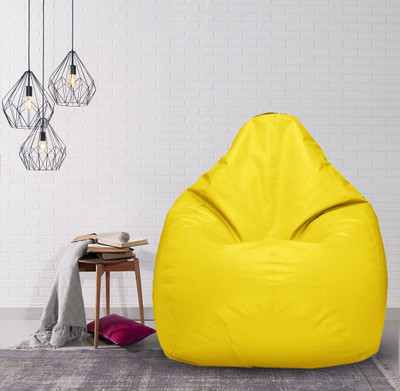 h0use DECoR XXL Tear Drop Bean Bag Cover  (Without Beans)(Yellow)