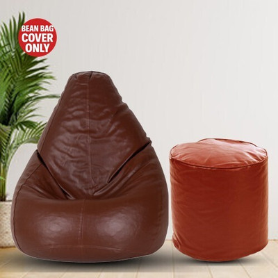 Gunj XXL Tear Drop Bean Bag Cover  (Without Beans)(Tan)