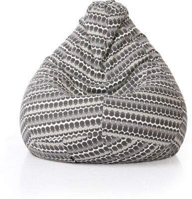 TXOR XL Tear Drop Bean Bag Cover  (Without Beans)(Grey, White)