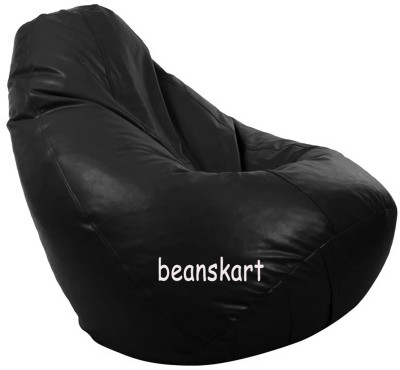 Beanskart XXL Tear Drop Bean Bag Cover  (Without Beans)(Black)