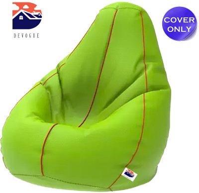 Devogue XXL Tear Drop Bean Bag Cover  (Without Beans)(Yellow, Green)