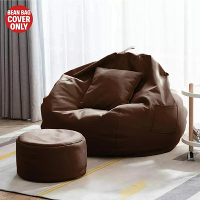 GIGLICK 4XL Tear Drop Bean Bag Cover  (Without Beans)(Brown)