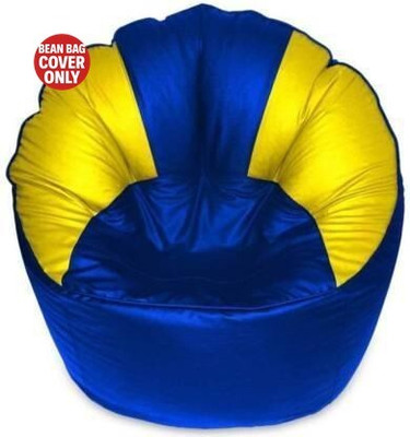 Devogue XXL Chair Bean Bag Cover  (Without Beans)(Yellow, Blue)