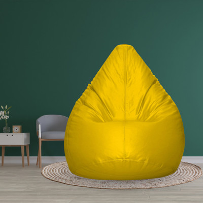 ZYOMO XXL Tear Drop Bean Bag Cover  (Without Beans)(Yellow)