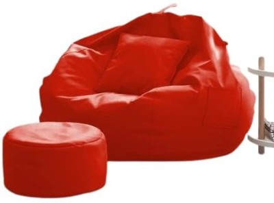 InkCraft XXXL Chair Bean Bag Cover  (Without Beans)(Red)