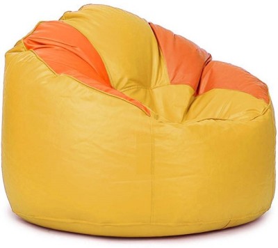 InkCraft XXXL Chair Bean Bag Cover  (Without Beans)(Orange, Yellow)