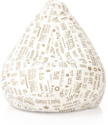 STYLE HOMEZ XXL Classic Cotton Canvas Printed Teardrop Bean Bag  With Bean Filling(Multicolor)