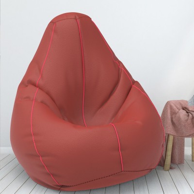 ComfyBean XL Bean Bag with Piping Teardrop Bean Bag  With Bean Filling(Tan, Pink)