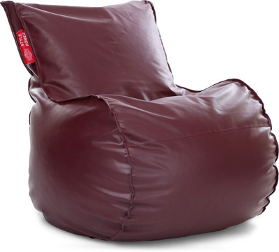 STYLE HOMEZ XXL Premium Leatherette Mambo Lounger Bean Bag  With Bean Filling(Maroon)