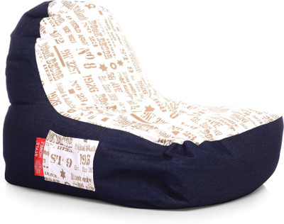 STYLE HOMEZ XXL Urban Design Denim Canvas Abstract Printed Lounger Bean Bag  With Bean Filling(Multicolor)