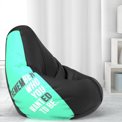 Beannie 4XL Printed Teardrop Bean Bag  With Bean Filling(Blue, Black)