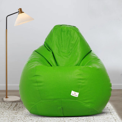 STAR XXL Classic Neon Green Filled with Beans Teardrop Bean Bag  With Bean Filling(Green)
