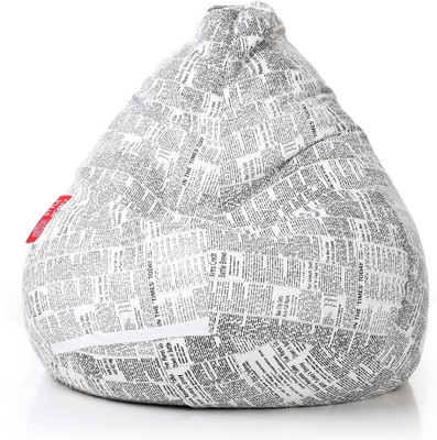 STYLE HOMEZ XXL Classic Cotton Canvas Printed Teardrop Bean Bag  With Bean Filling(Multicolor)