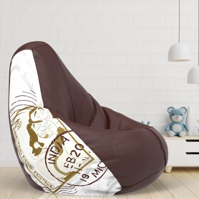 ComfyBean XXXL Guru and Bhole Teardrop Bean Bag  With Bean Filling(Brown)