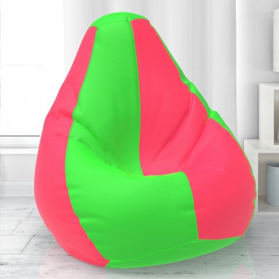 Beannie XXXL Lazy Sack Teardrop Bean Bag  With Bean Filling(Parrot Green, Pink)