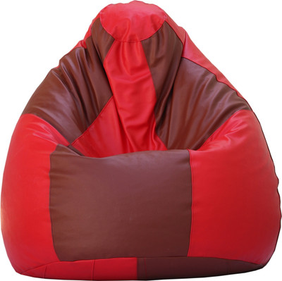 Beanskart XXL Bean Bag with Beans Teardrop Bean Bag  With Bean Filling(Tan, Red)