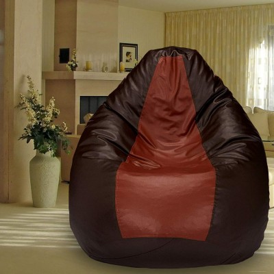 SHIRA 24 XXL (Filled ) Teardrop Bean Bag  With Bean Filling(Brown, Tan)