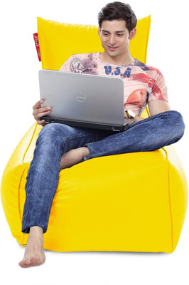 STYLE HOMEZ XXXL Alexa Luxury Filled Lounger Bean Bag  With Bean Filling(Yellow)