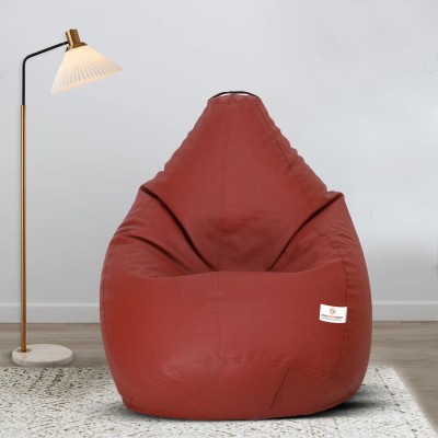 STAR XXL Tan with Red Piping Teardrop Bean Bag  With Bean Filling(Multicolor)