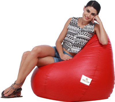 STAR XXXL Classic Filled with Beans Teardrop Bean Bag  With Bean Filling(Red)