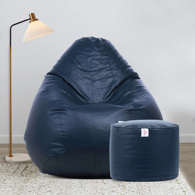 STAR XXL Filled with Beans Teardrop Bean Bag  With Bean Filling(Blue)