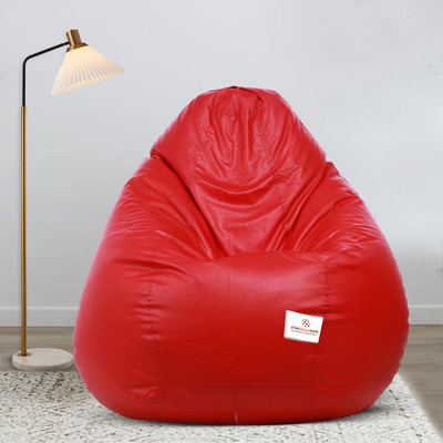 STAR XXL Classic Tear Drop Red Filled with Beans Teardrop Bean Bag  With Bean Filling(Red)