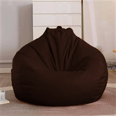 GIGLICK XXXL Faux Leather Bean Bag Filled with Beans | Ready To Use Teardrop Bean Bag  With Bean Filling(Maroon)