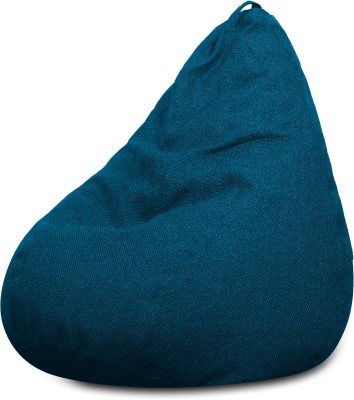 TXOR XXL ORGANIX Collection, Organic Jute Fabric Berry Blue Color, Classic Teardrop Bean Bag  With Bean Filling(Blue)