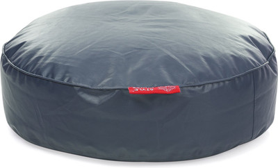 STYLE HOMEZ XXL Classic Round Floor Cushion Bean Bag Footstool  With Bean Filling(Grey)