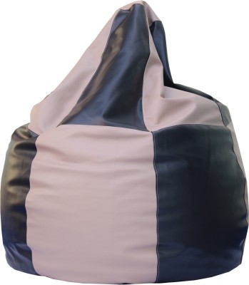 Beanskart XXL Bean Bag with Beans Teardrop Bean Bag  With Bean Filling(Beige, Black)