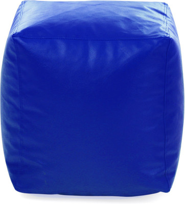 STYLE HOMEZ Large Square Ottoman Royal Bean Bag Footstool  With Bean Filling(Blue)
