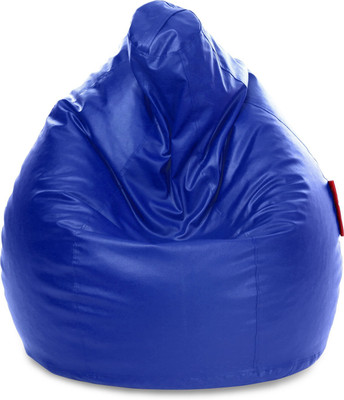 STYLE HOMEZ XXXL Premium Leatherette Classic Teardrop Bean Bag  With Bean Filling(Blue)