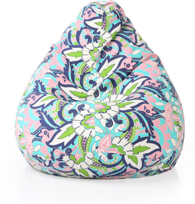 STYLE HOMEZ XXL Classic Cotton Canvas Printed Teardrop Bean Bag  With Bean Filling(Multicolor)