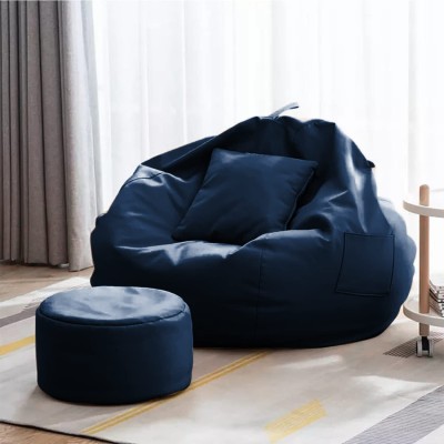 Swiner 4XL Bean Bag Chair  With Bean Filling(Blue)