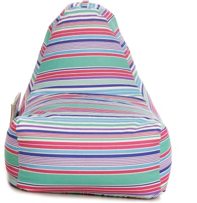 TXOR XXL Hackey Cotton Canvas Stripes Printed Bean Bag Chair  With Bean Filling(Blue, Red)