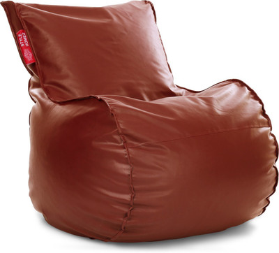 STYLE HOMEZ XXL Premium Leatherette Mambo Lounger Bean Bag  With Bean Filling(Tan)