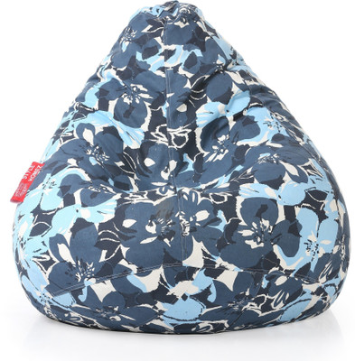 STYLE HOMEZ XXL Classic Cotton Canvas Printed Teardrop Bean Bag  With Bean Filling(Multicolor)