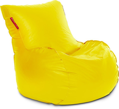 STYLE HOMEZ XXXL Premium Leatherette Lounger Bean Bag  With Bean Filling(Yellow)