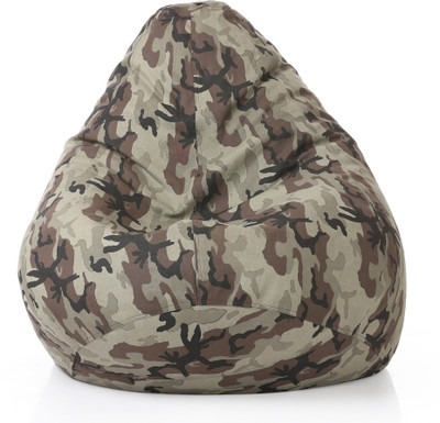 STYLE HOMEZ XXL Classic Cotton Canvas Printed Teardrop Bean Bag  With Bean Filling(Multicolor)