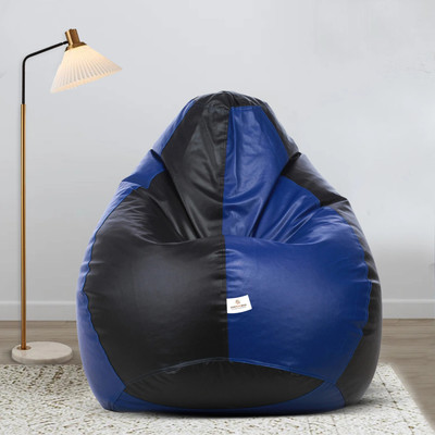 STAR XXL Black and Royal Blue Filled with Beans Teardrop Bean Bag  With Bean Filling(Black)
