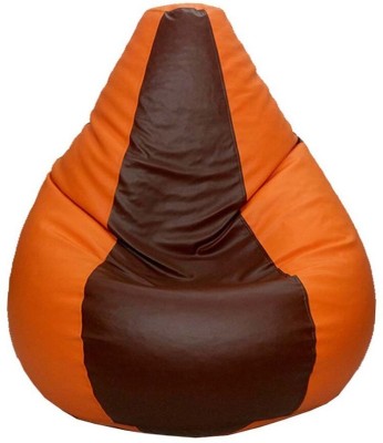 KARUTO 4XL Tear Drop Bean Bag Cover  (Without Beans)(Brown, Orange)