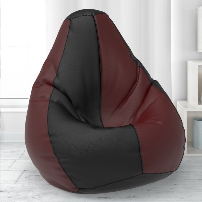 ComfyBean XXXL Lazy Sack Teardrop Bean Bag  With Bean Filling(Black, Maroon)