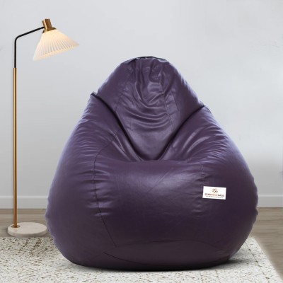 STAR XXL Classic Purple Teardrop Bean Bag  With Bean Filling(Purple)